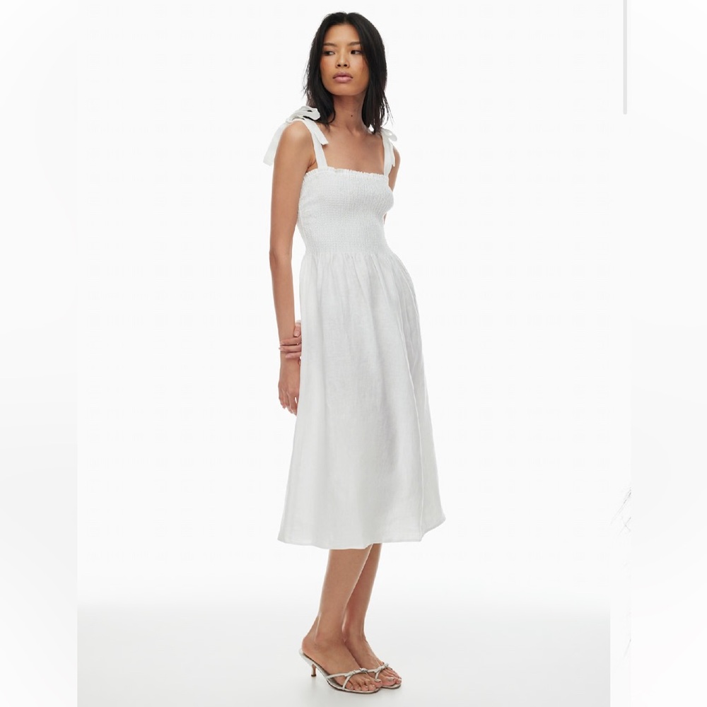 Aritzia Wilfred Golden Hour Linen Dress - White - Small